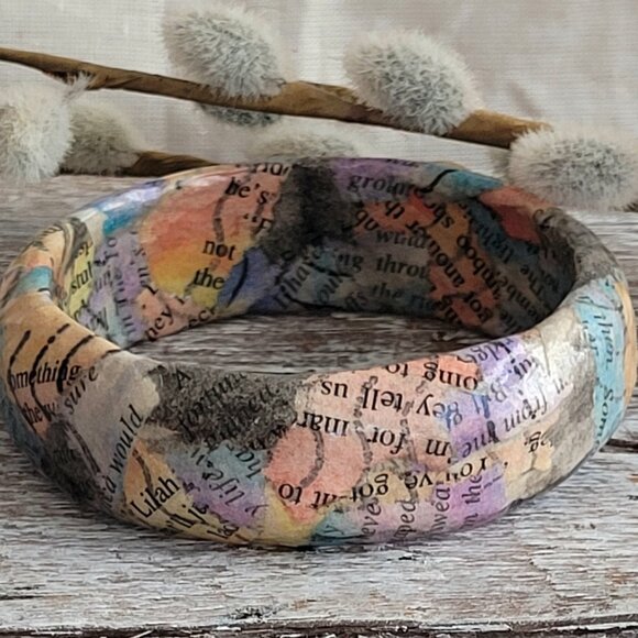 Handpainted Paper Mache Bangle - Picture 2 of 5